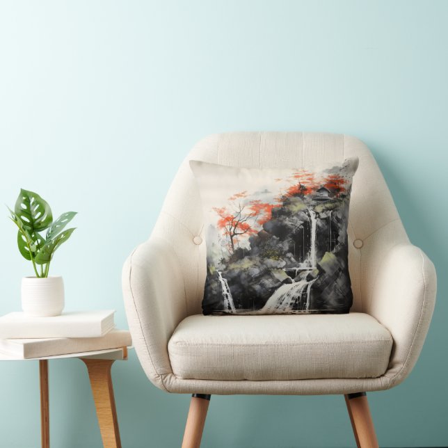 Coussin Paysage des chutes d'eau en Asie (Chaise)