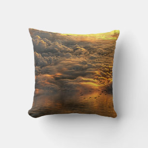 Coussin Paysage des nuages et de l'eau avec les oiseaux