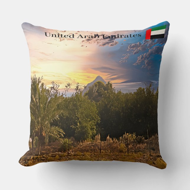 Coussin Paysage désertique des Emirats Arabes Unis au couc (Recto)