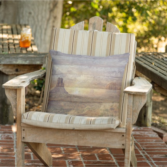 Coussin Paysage désertique Monument Valley Et Ciel nuageux (Chaise)