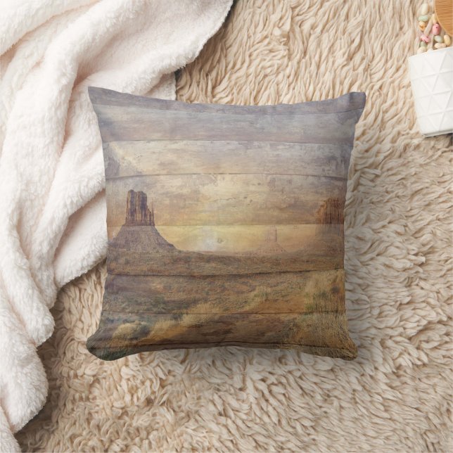 Coussin Paysage désertique Monument Valley Et Ciel nuageux (Couverture)