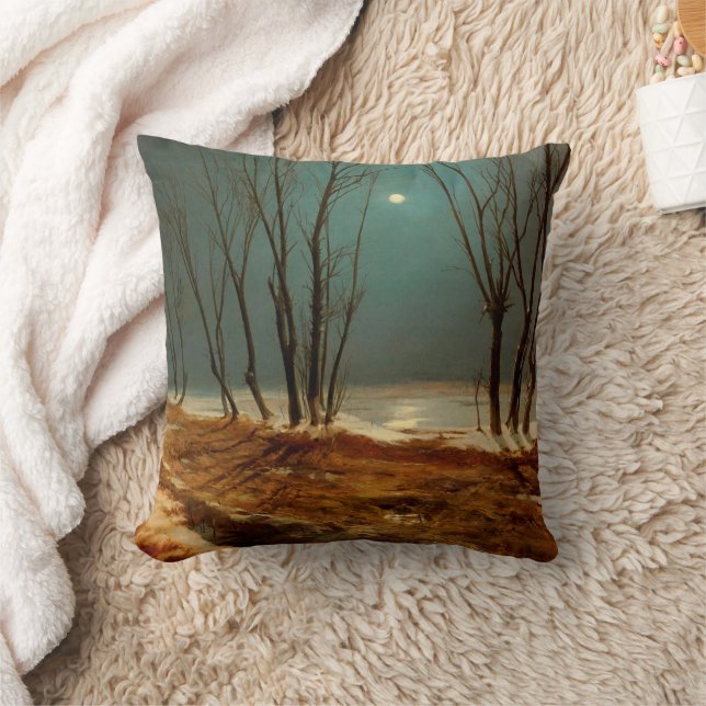 Coussin Paysage en hiver au clair de lune par Carl Blechen (Couverture)