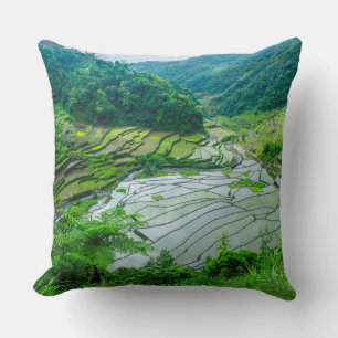 Coussin Paysage en terrasse sur le riz, Philippines