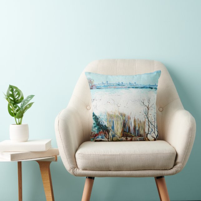 Coussin Paysage enneigé avec Arles par Vincent van Gogh (Chaise)