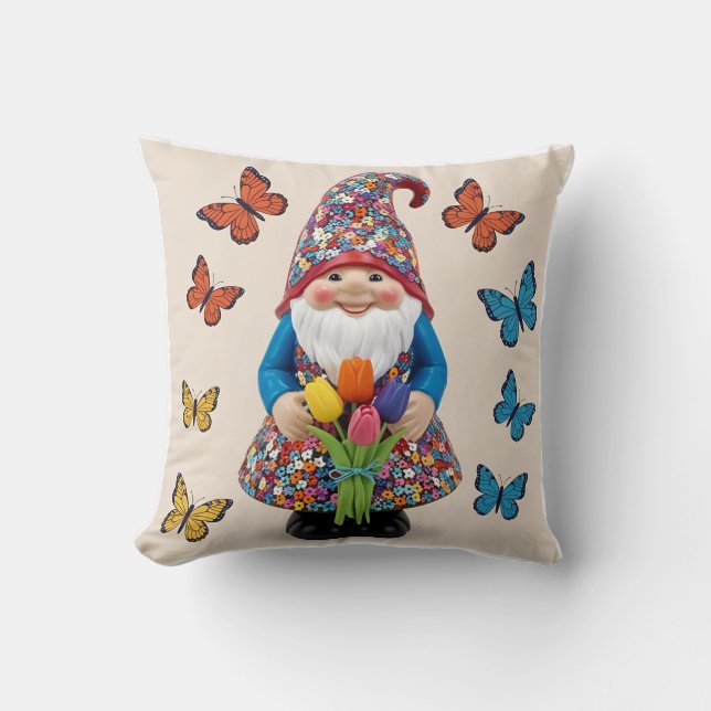 Coussin Paysage floral fantasque : Fête des Mères (Recto)