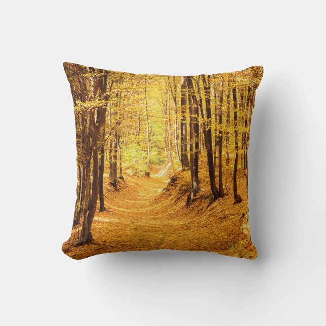 Coussin Paysage forestier d'automne (Recto)