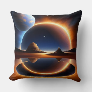 Coussin Paysage Futuriste Avec Planètes et Anneaux