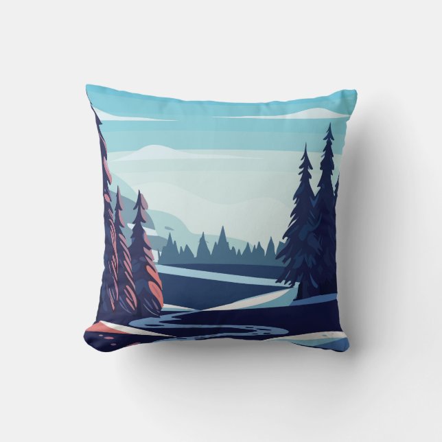 Coussin Paysage hivernal (Recto)