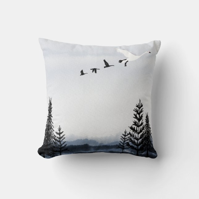 Coussin Paysage hivernal surréaliste (Recto)