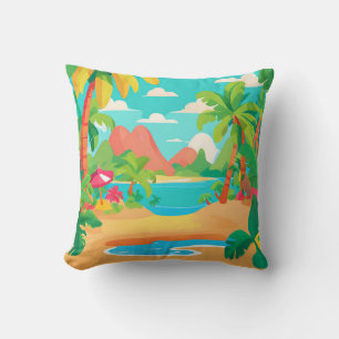 Coussin Paysage île tropicale Lancer l'oreiller