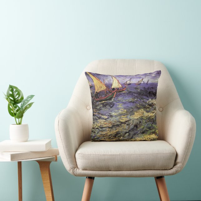 Coussin Paysage marin à Saintes Maries par Vincent van Gog (Chaise)
