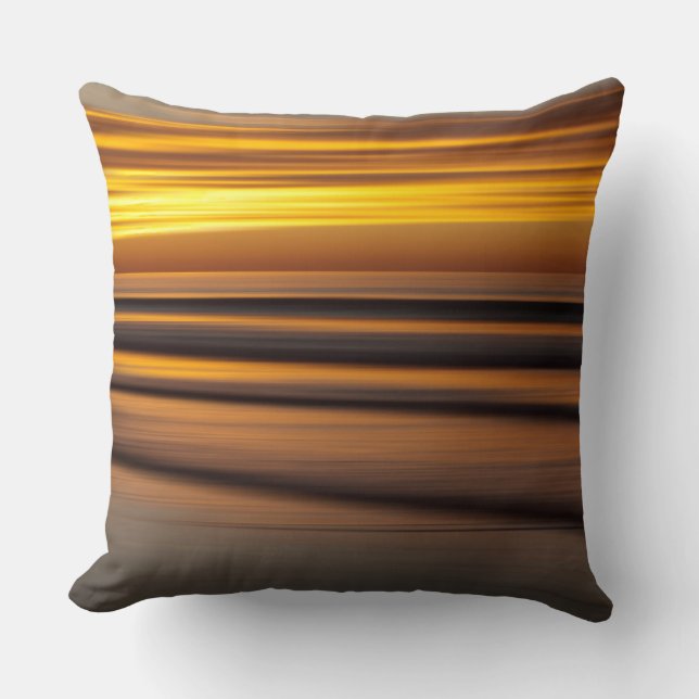Coussin Paysage marin abstrait au coucher du soleil, CA (Recto)