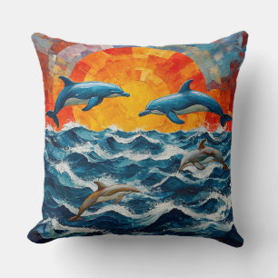Coussin Paysage marin dauphins
