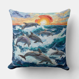 Coussin Paysage marin dauphins