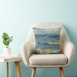 Coussin Paysage marin de Van Gogh à Saintes Maries de la M