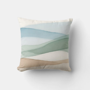 Coussin Paysage minimaliste bleu beige