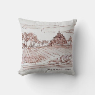 Coussin Paysage Mont Saint-Michel Normandie, France