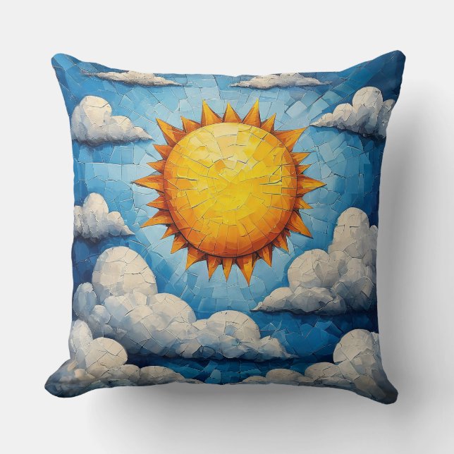 Coussin Paysage mosaïque Cadeau déco pour un salon cosy (Recto)