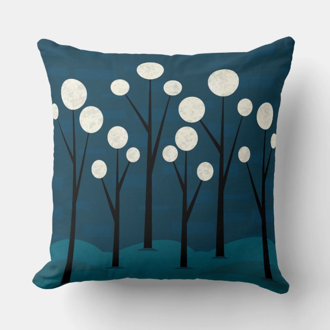Coussin Paysage mystique des bois bleus (Recto)