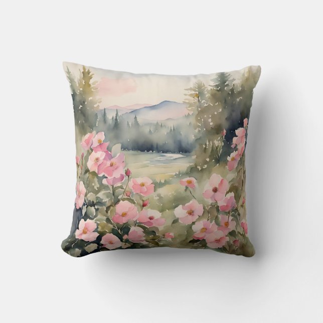 Coussin Paysage naturel Fleur sauvage doux (Recto)