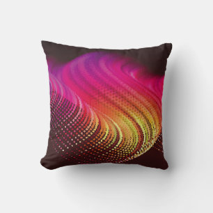 Coussin Paysage numérique abstrait coloré avec p