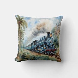 Coussin Paysage panoramique avec un train victorien