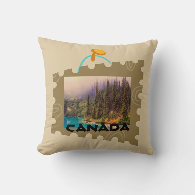 Coussin Paysage pittoresque du Nord dans un cadre de Timbr (Recto)