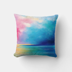 Coussin Paysage rose et bleu du Tarfarran