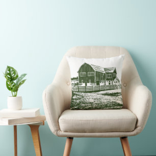 Coussin Paysage rural maison de ferme de style coupe