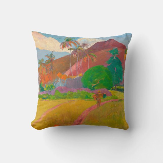 Coussin Paysage tahitien Paul Gauguin Post-impressionniste (Recto)