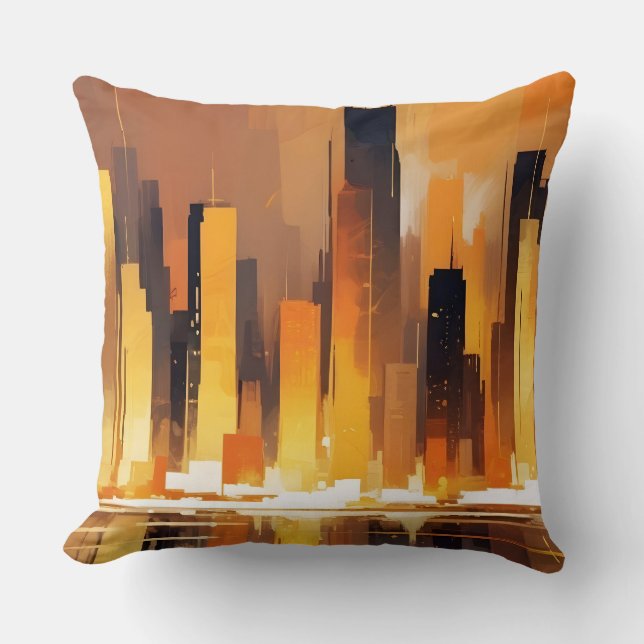 Coussin Paysage urbain abstrait Fond d'architecture modern (Recto)