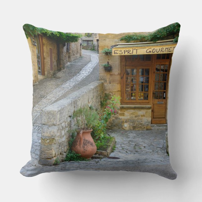Coussin Paysage urbain carreau dans Dordogne, France (Recto)