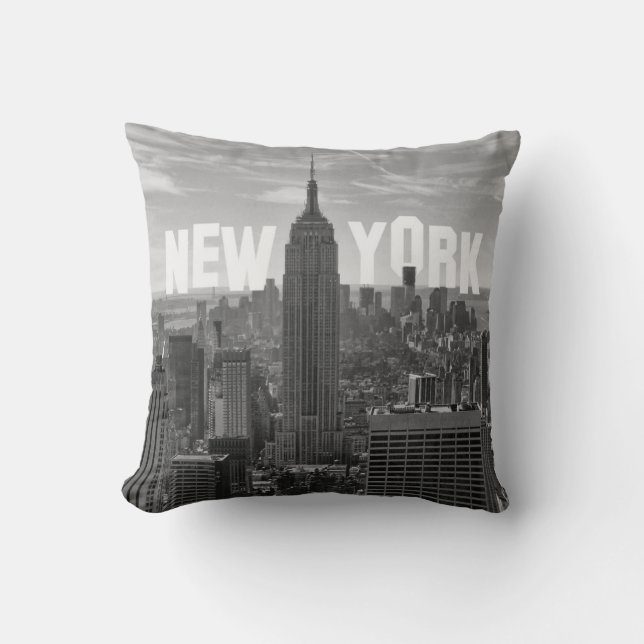 Coussin Paysage urbain de NYC Empire State Building, WTC B (Recto)