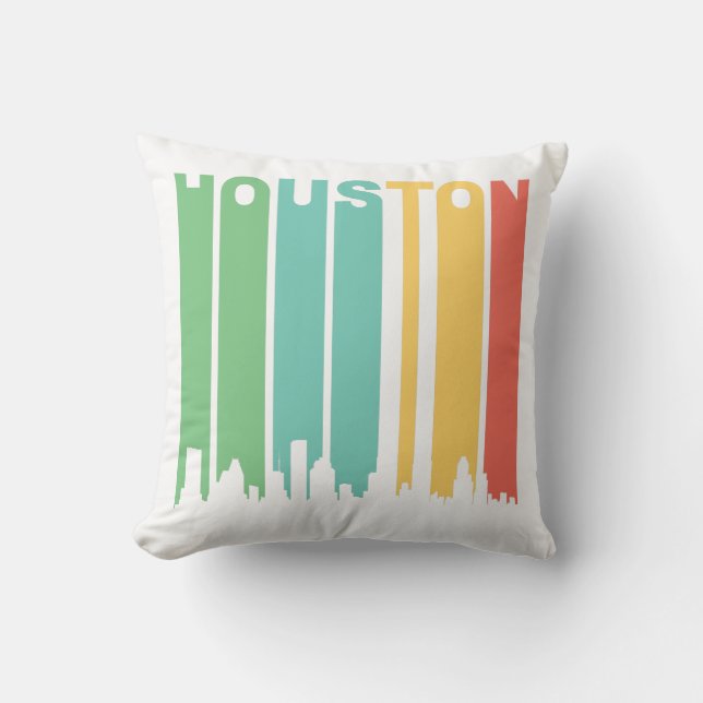Coussin Paysage urbain vintage de Houston (Recto)