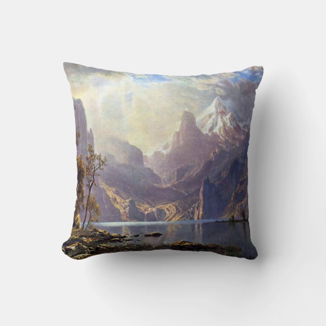 Coussin Paysage vintage, lac Tahoe par Albert Bierstadt (Recto)