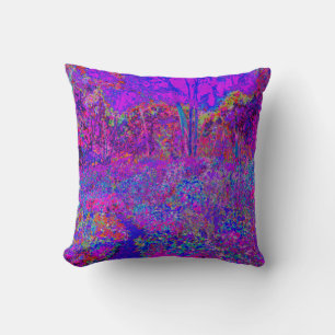 Coussin Paysage Violet Impressionniste Psychédélique
