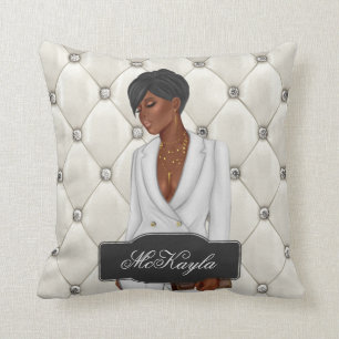 Coussin PDG afro-américain personnalisé Boss Woman Throw