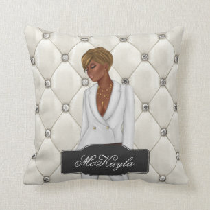 Coussin PDG afro-américain personnalisé Boss Woman Throw