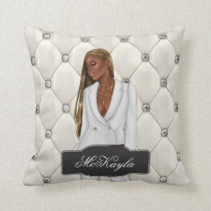 Coussin PDG afro-américain personnalisé Boss Woman Throw