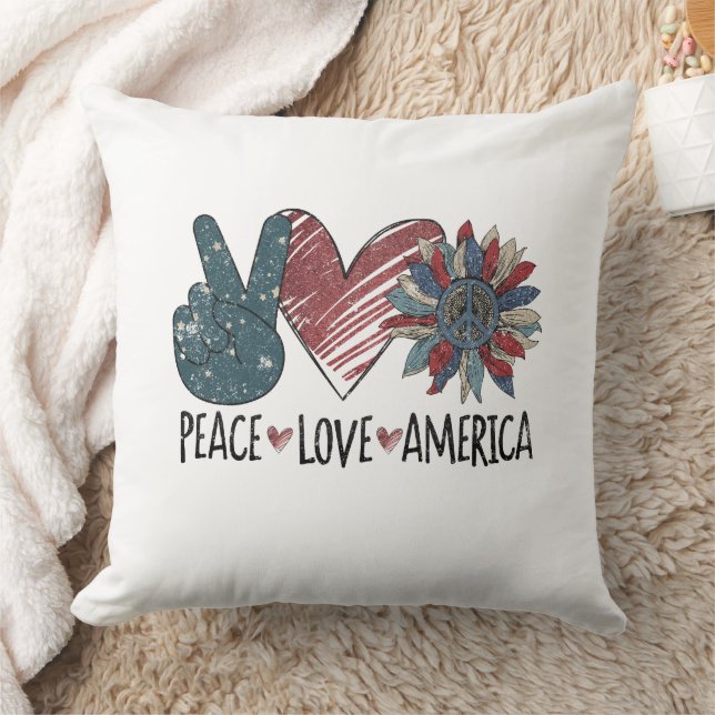 Coussin Peace Love America (Couverture)