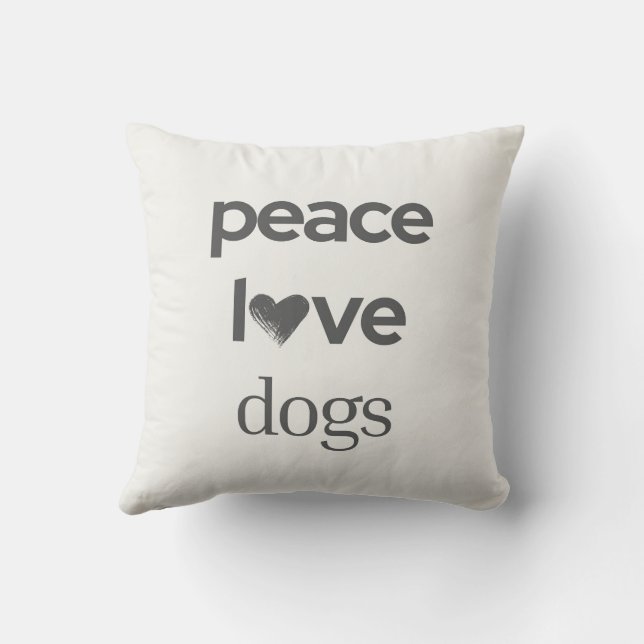 Coussin Peace Love Dogs | Rescue Dog Mom Modern Home Decor (Verso)
