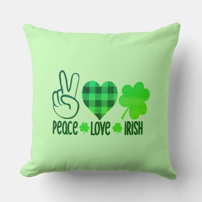 Coussin Peace Love Irish-66677 (Recto)