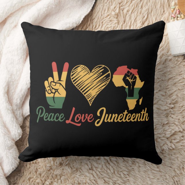 Coussin Peace Love Juneteenth (Couverture)