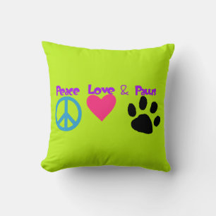 Coussin Peace Love & Paws