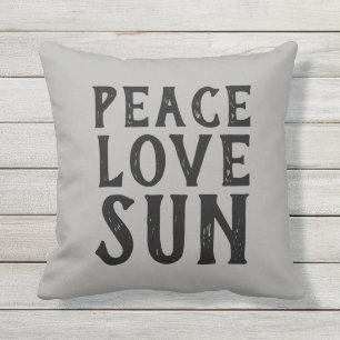 Coussin PEACE LOVE SUN typographie