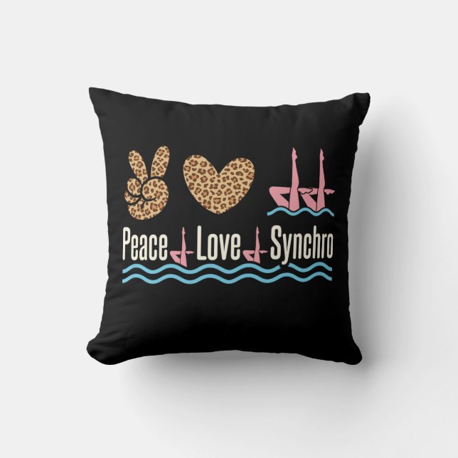 Coussin Peace Love Synchro nage synchronisée (Recto)