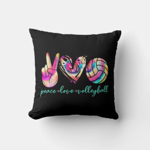 Coussin Peace Love Volleyball Joueuse Tie Dye Style Femmes