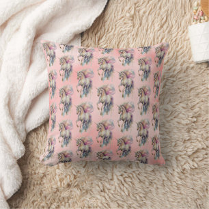 Coussin Peach Pink Unicorn Dream
