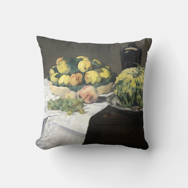 Coussin Peaches au citron de la vie morte par Manet Impres (Recto)