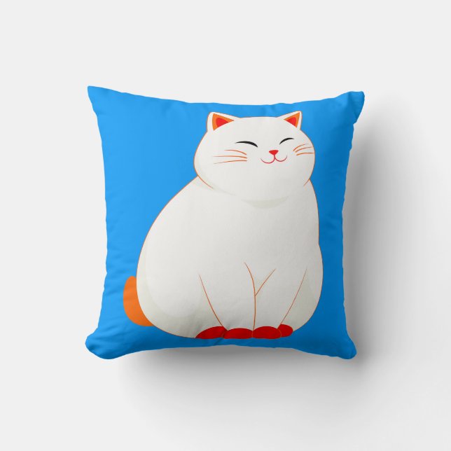 Coussin Peaches, le Chat Sourire (Recto)